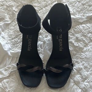 Pedro Garcia Black and metallic gray Women's Heels